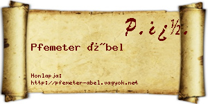 Pfemeter Ábel névjegykártya